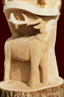 Holzskulptur "Alpentierwelt" - Hirsch